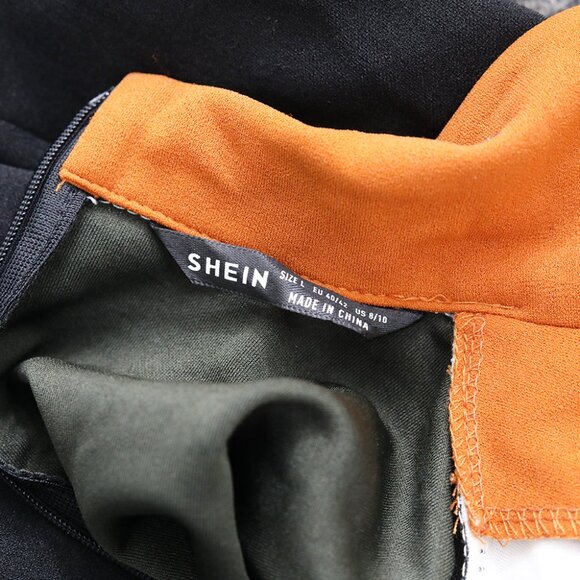 SHEIN Black & Orange Wide-Leg Jumpsuit, Elegant & Comfy - Picture 3 of 5